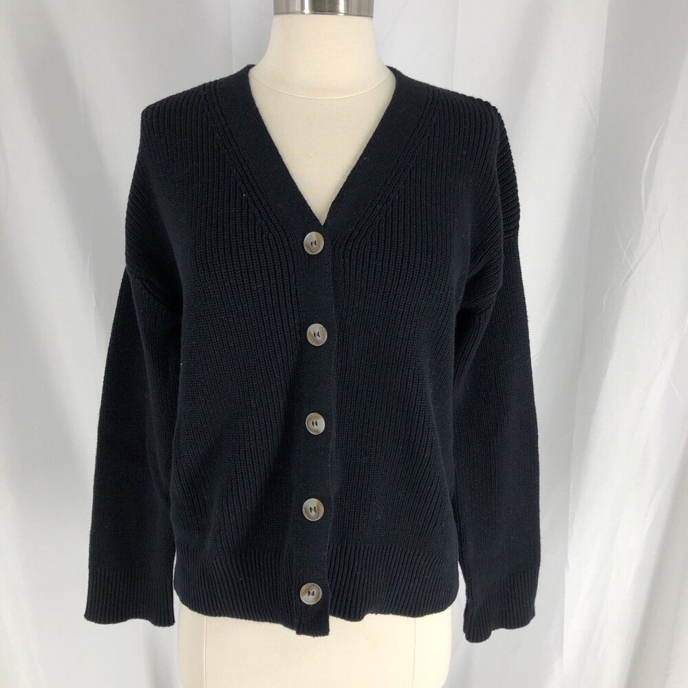 HUDSON Los Angeles Women’s Cardigan Size Small Black Button Front Sweater Knit
